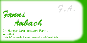 fanni ambach business card